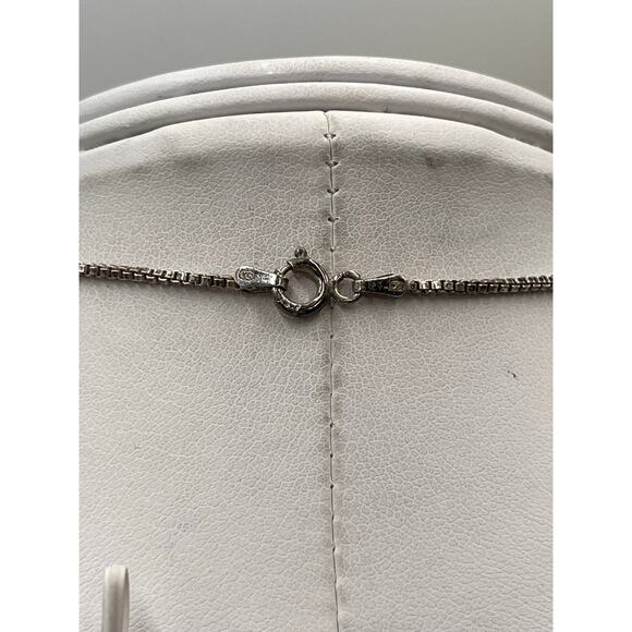 KC Signed 925 Sterling Silver Chain Pave Heart Cubic Zirconia Pendant Necklace - Picture 4 of 8